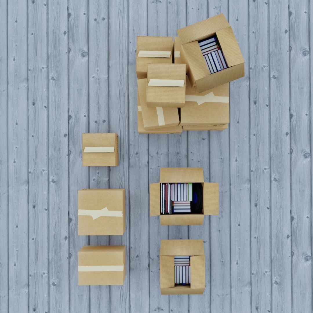 Cardboard Boxes Pile Collection 3D model_2