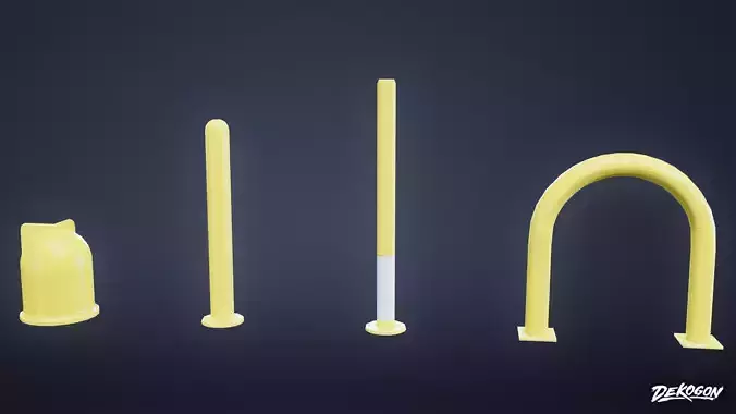 SHOPPING AND GROCERY - Bollards 01 - LOW POLY Low-poly 3D model