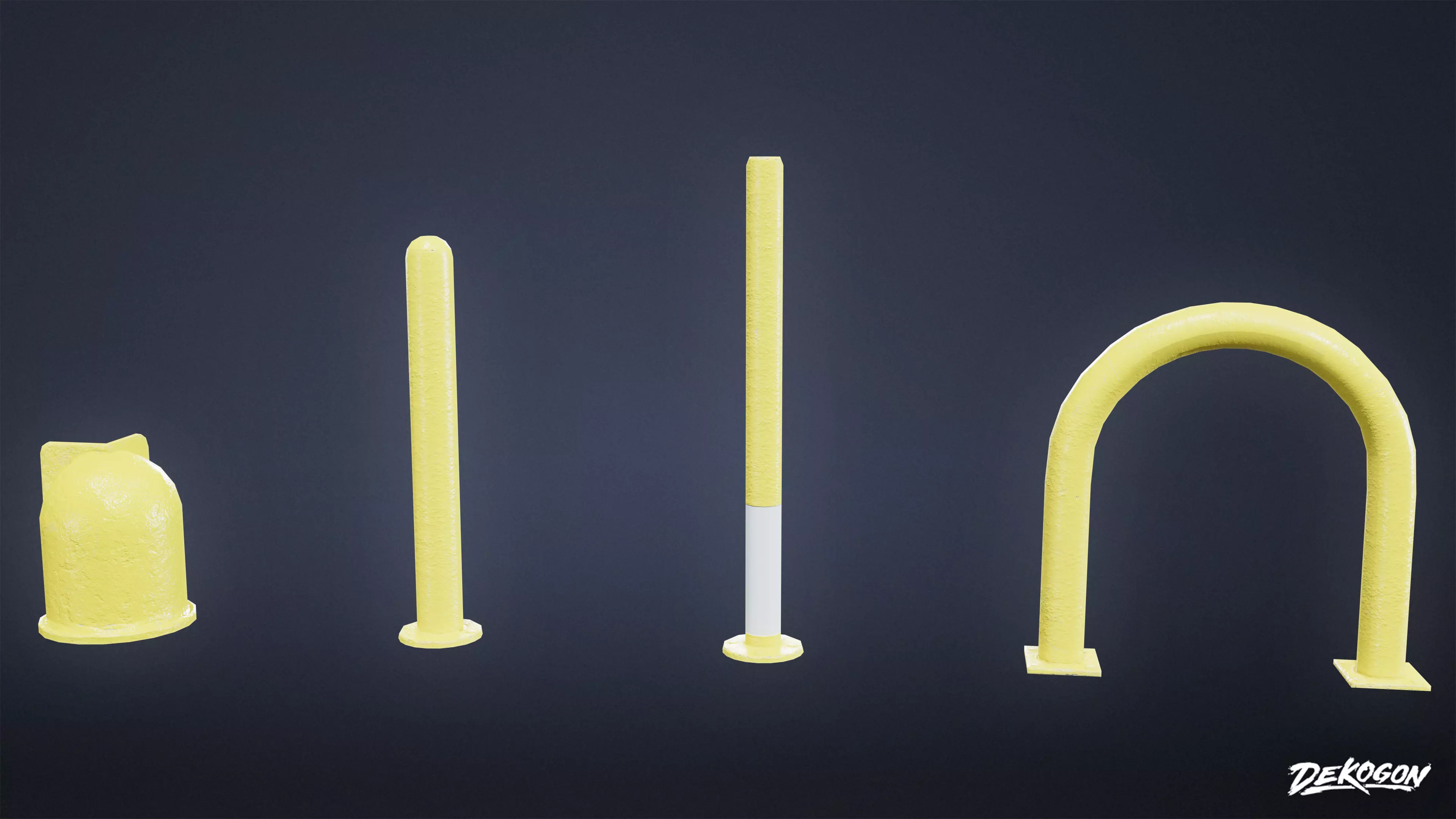 SHOPPING AND GROCERY - Bollards 01 - LOW POLY Low-poly 3D model_0