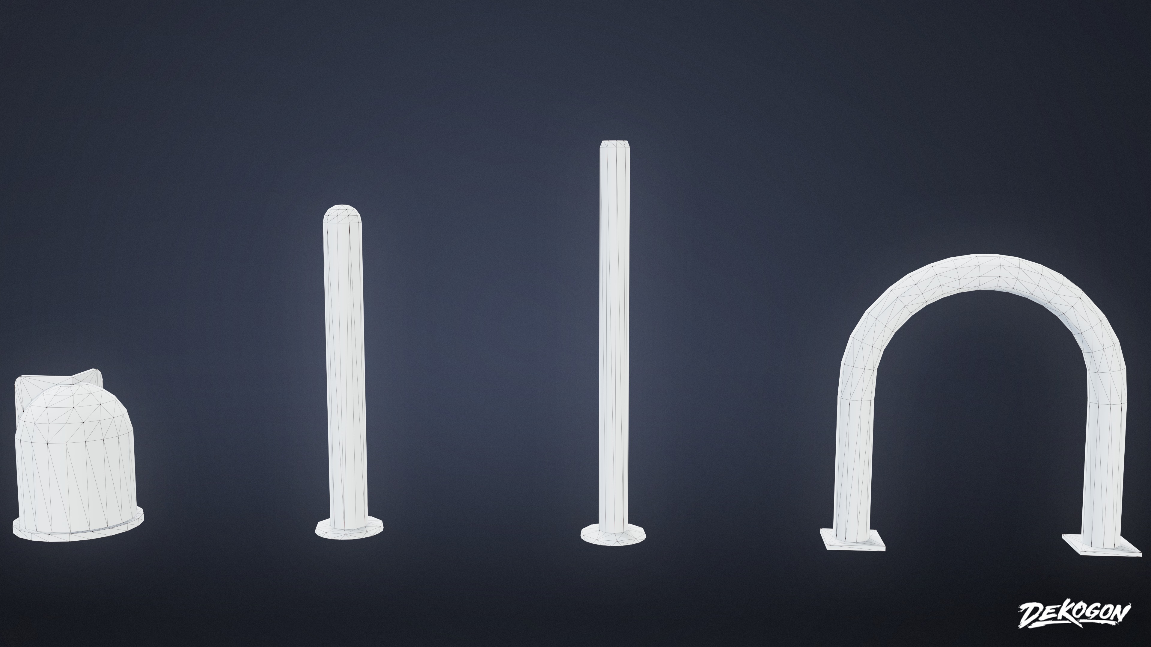 SHOPPING AND GROCERY - Bollards 01 - LOW POLY Low-poly 3D model_8