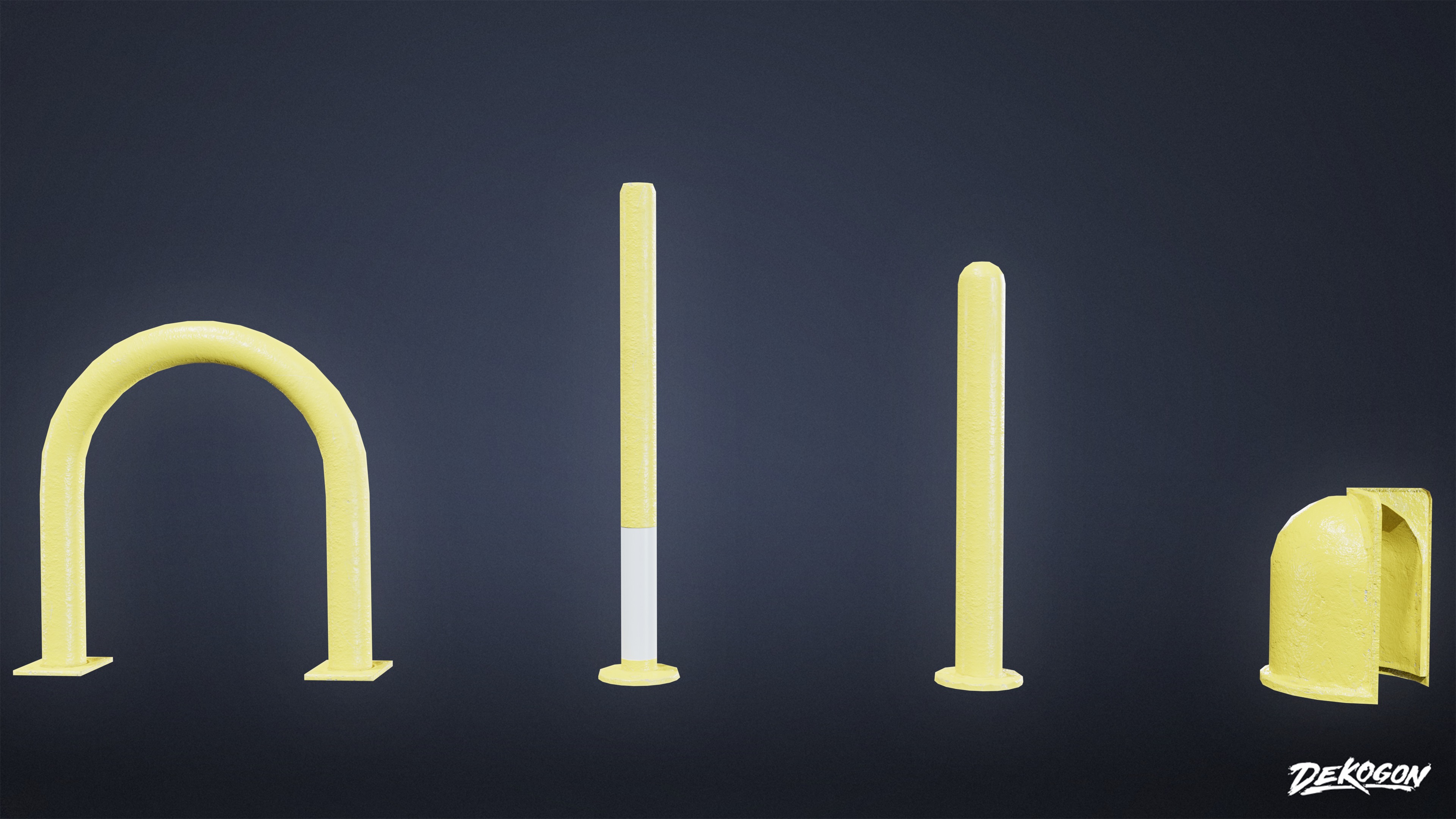 SHOPPING AND GROCERY - Bollards 01 - LOW POLY Low-poly 3D model_2