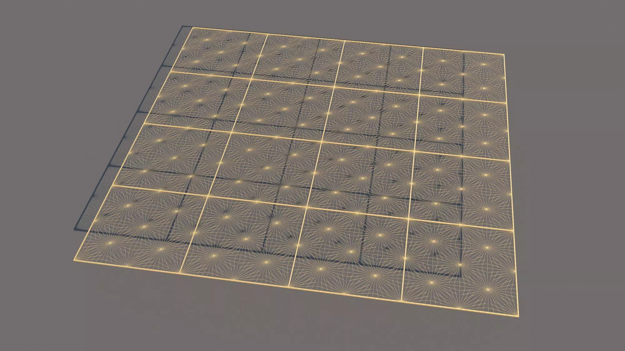 Gold Decorative Panel 7 Free 3D model_0