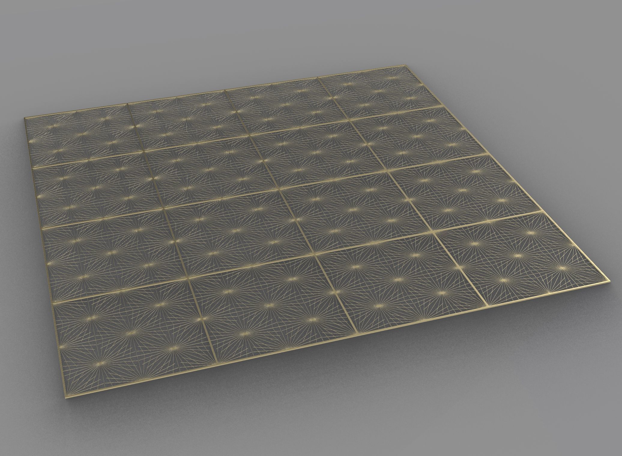 Gold Decorative Panel 7 Free 3D model_5