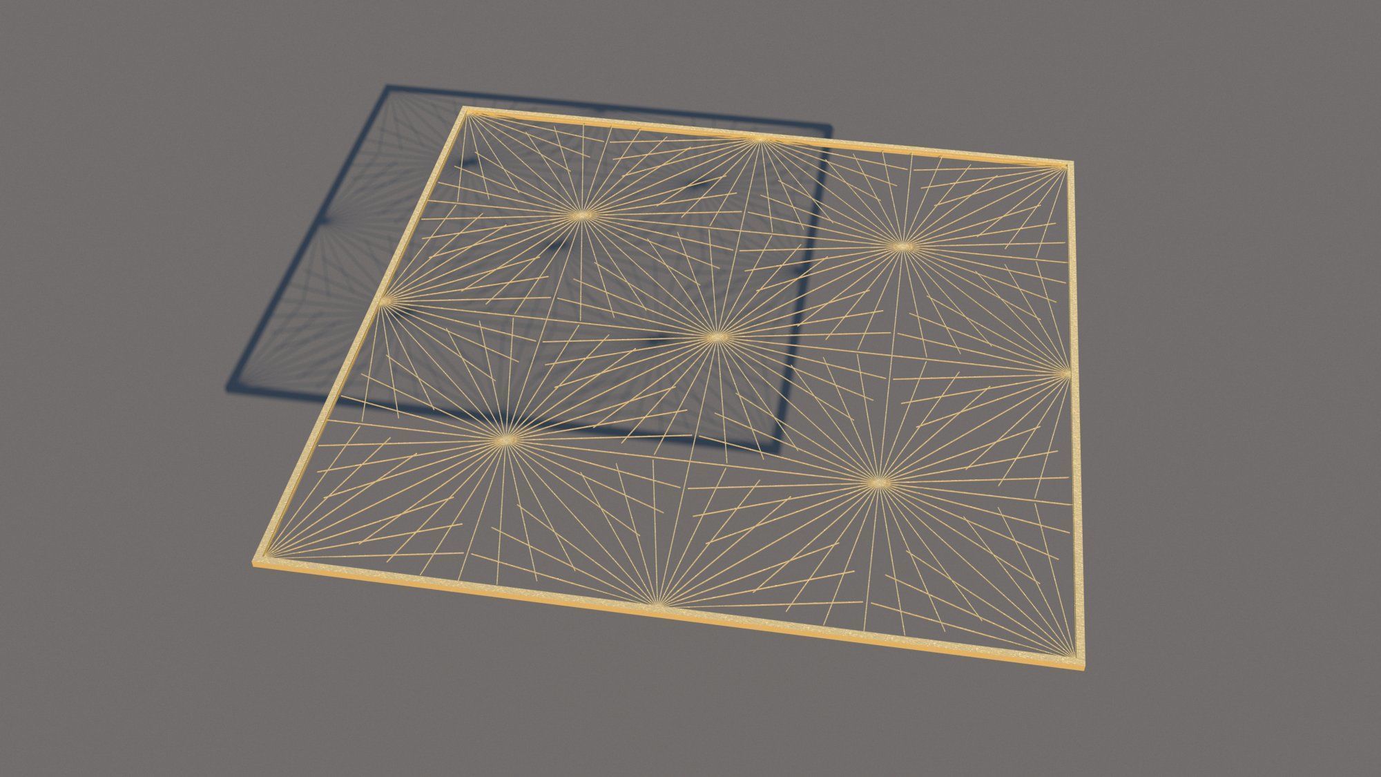 Gold Decorative Panel 7 Free 3D model_2