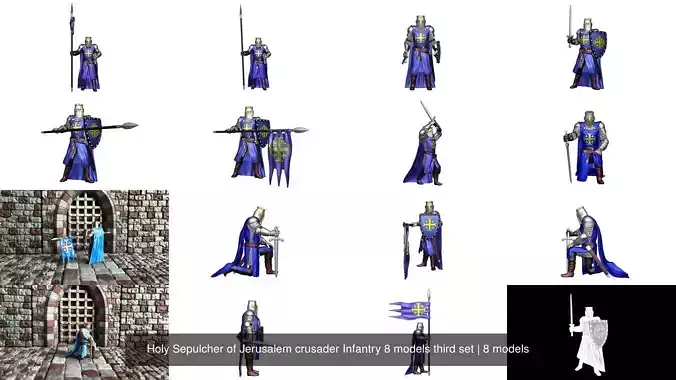 Holy Sepulcher of Jerusalem crusader Infantry 8 models third set