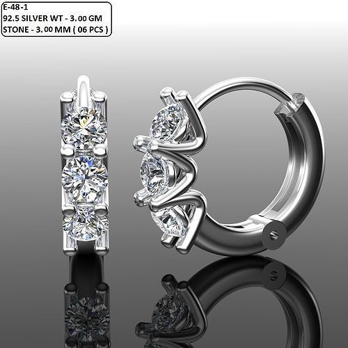 DIAMOND HUGGIES EARRING 3D print model