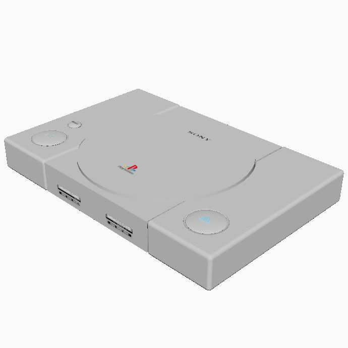PlayStation 1 Console 3D Model Low-poly 3D model_2