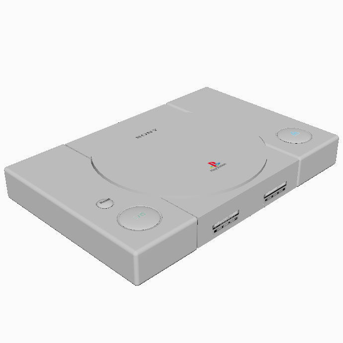PlayStation 1 Console 3D Model Low-poly 3D model_1