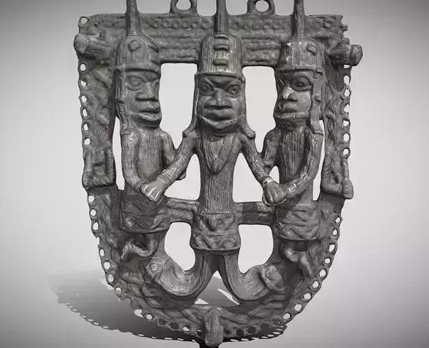 Plaque with Oba and Attendants 17th century