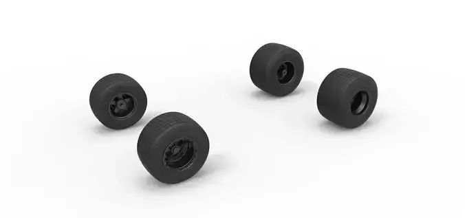 Wheel set of New Zealand Super Saloon race car Scale 1 to 25