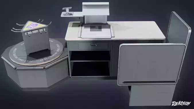 SHOPPING AND GROCERY - Checkout Counter 02 - LOW POLY