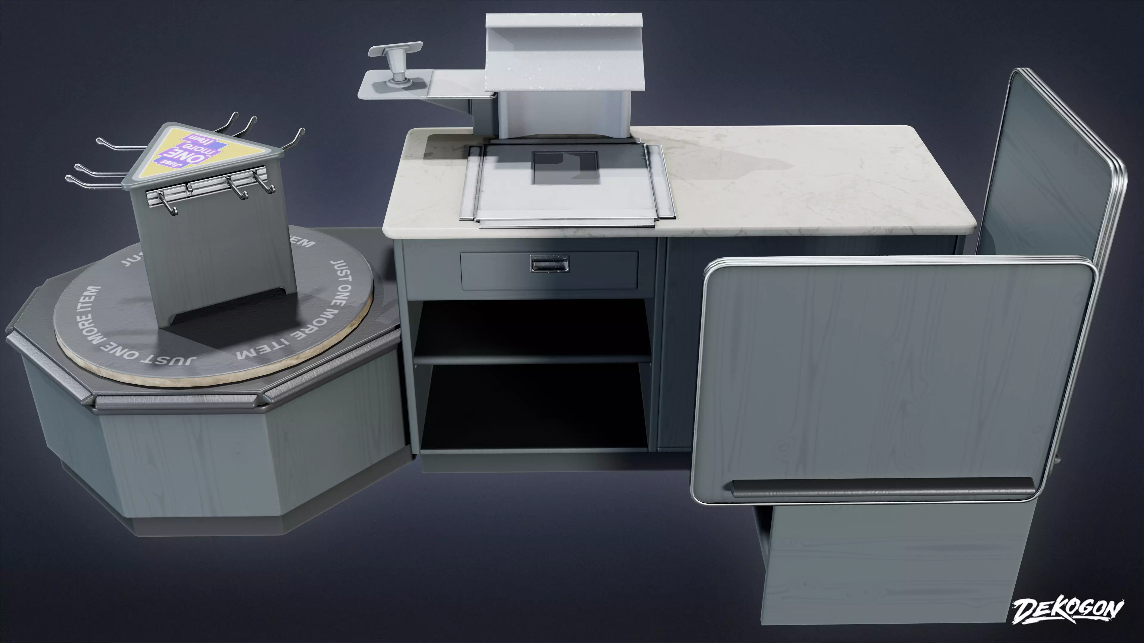 SHOPPING AND GROCERY - Checkout Counter 02 - LOW POLY Low-poly 3D model