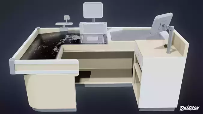 SHOPPING AND GROCERY - Checkout Counter 03 - LOW POLY