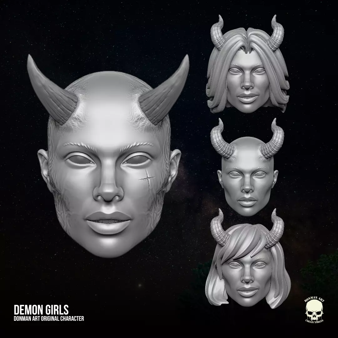 Demon Girls Donman Art 3D printable files for Action Figures 3D print model_0