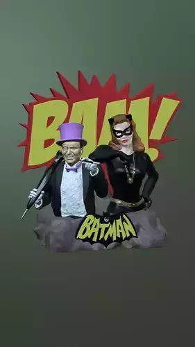 Batman 66 - Penguin and Catwoman