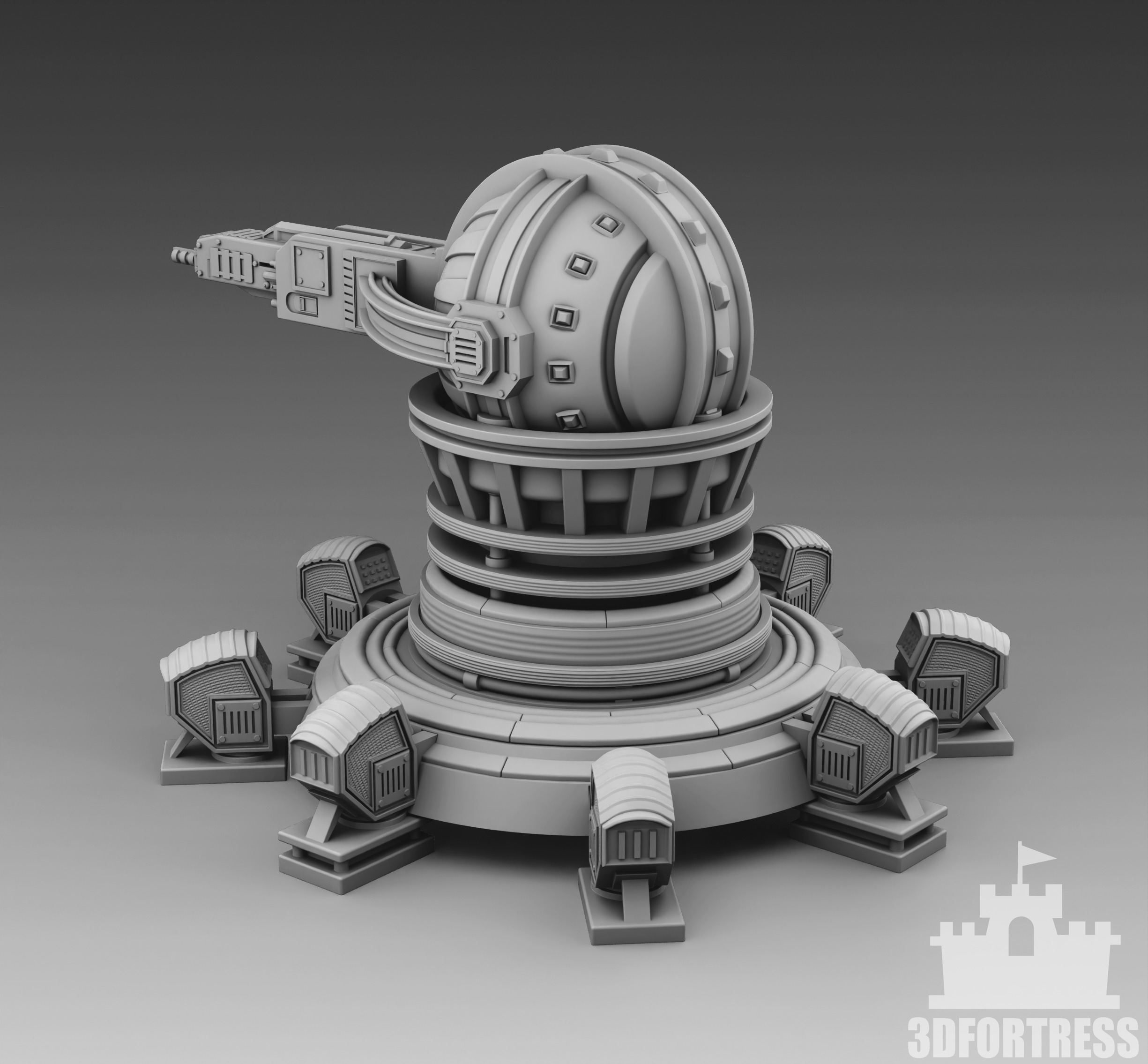 Martian turret 3D print model_2