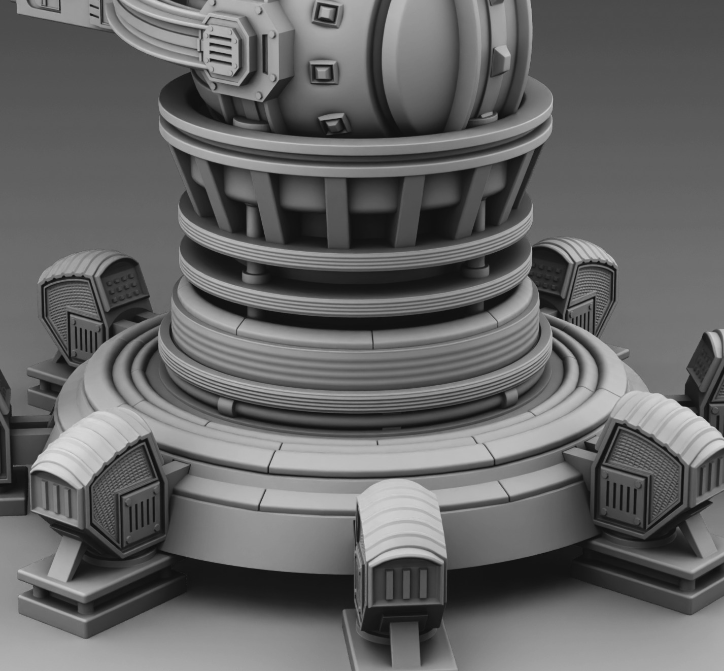 Martian turret 3D print model_12