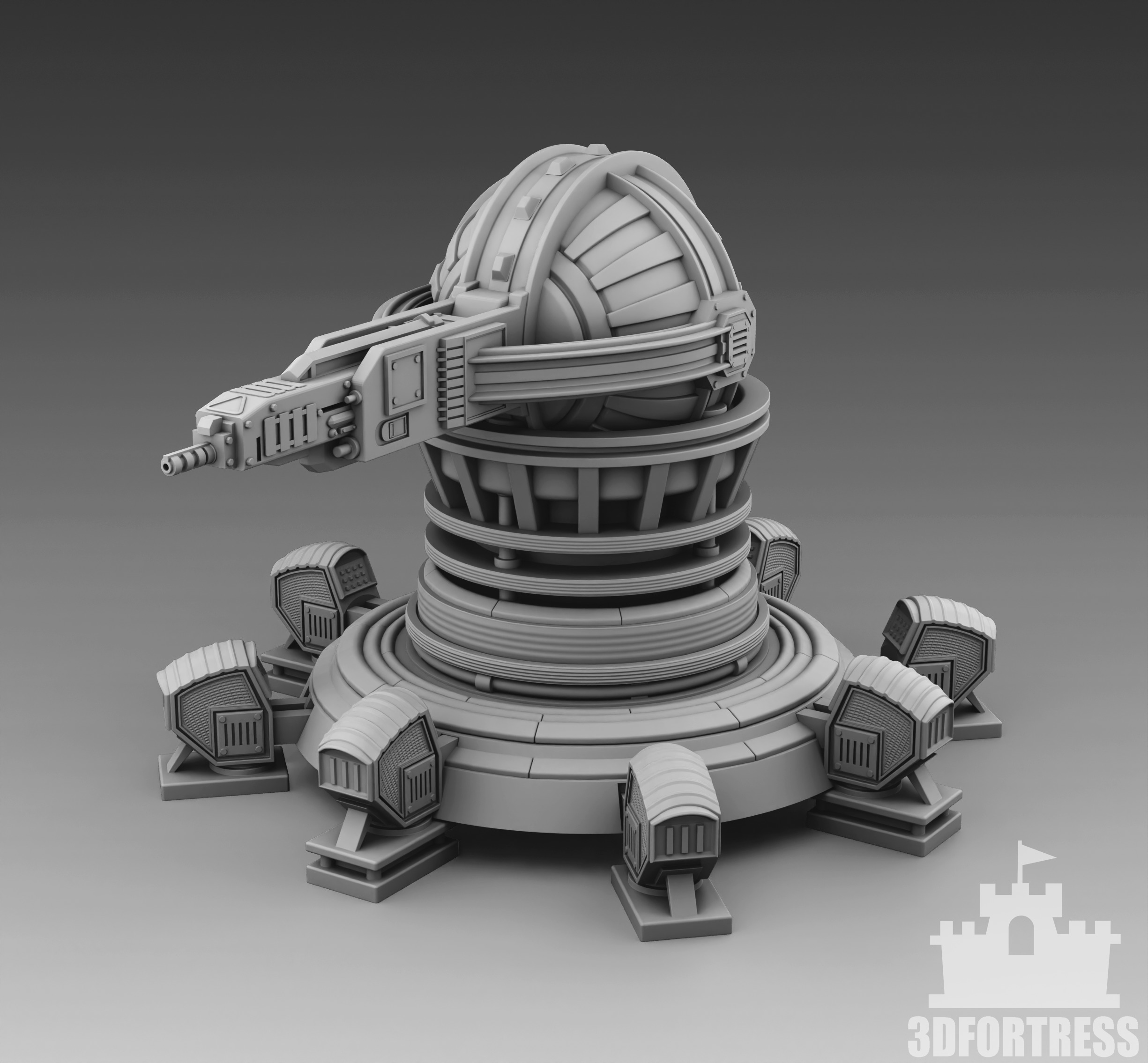 Martian turret 3D print model_1