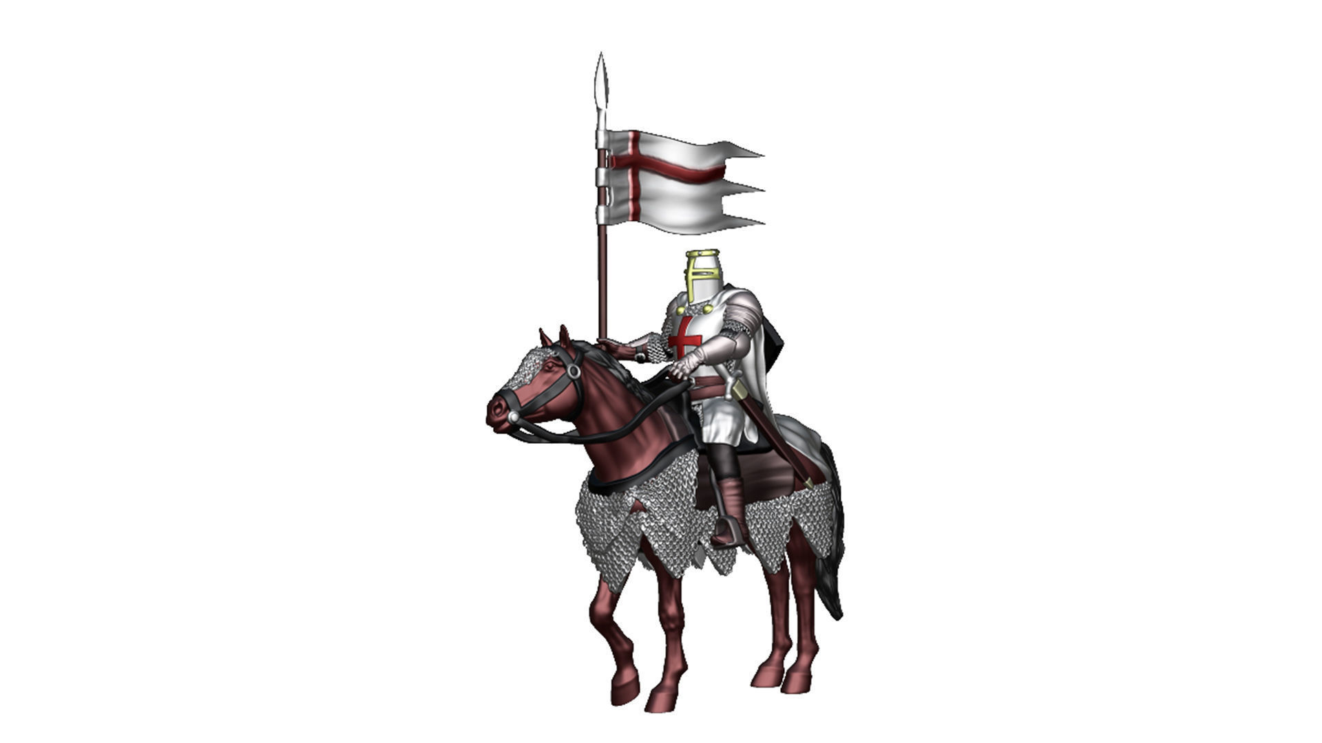 Crusader Cavalry 1 3D print model_4