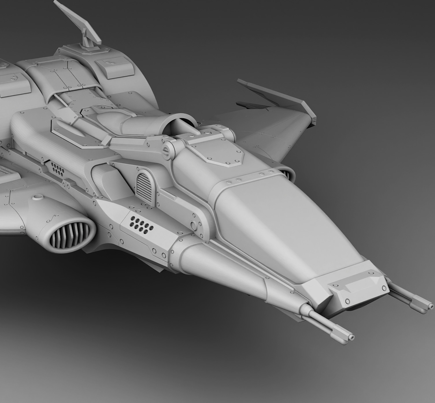 Space fighter 3D print model_5
