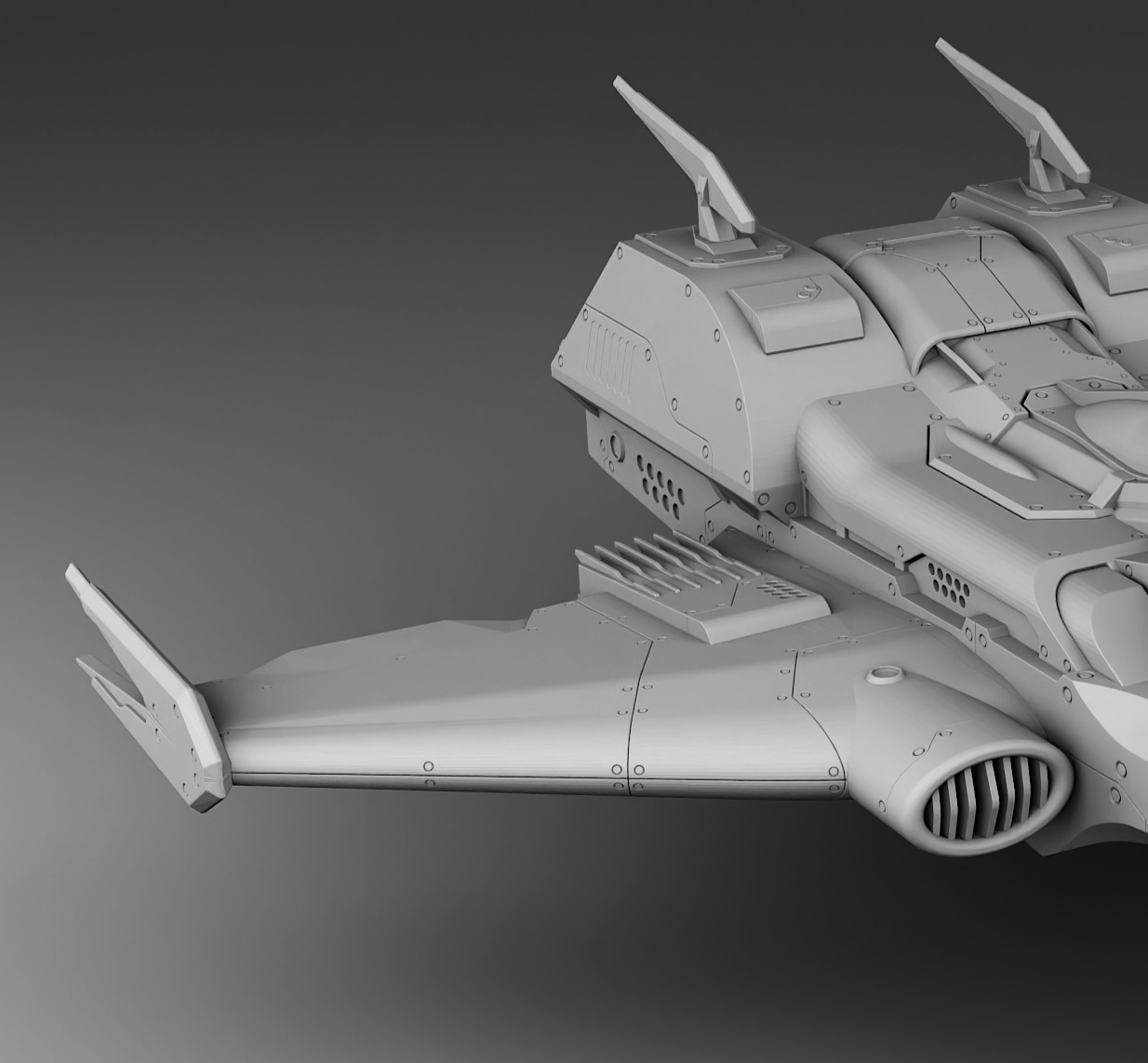 Space fighter 3D print model_6