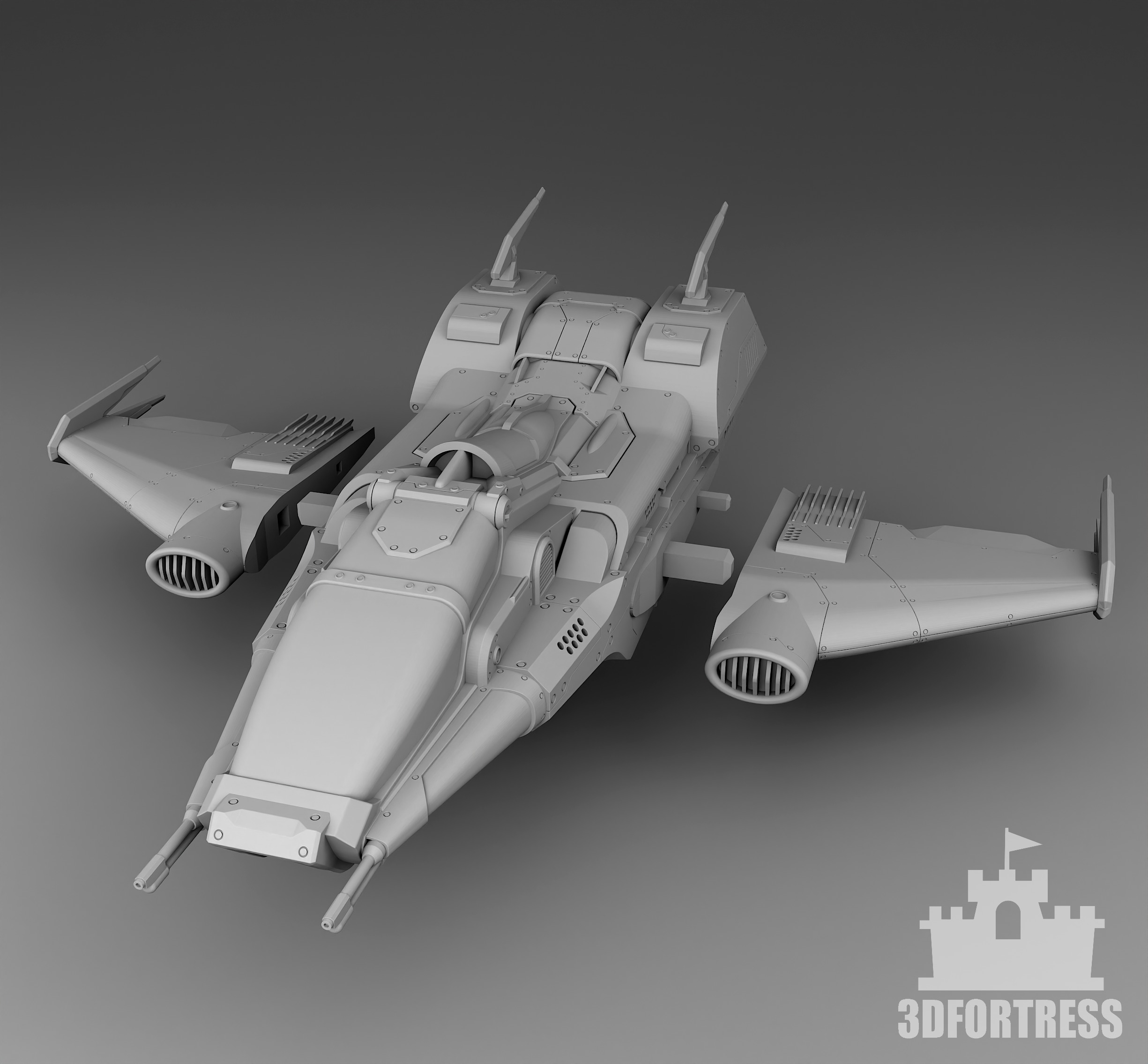 Space fighter 3D print model_2