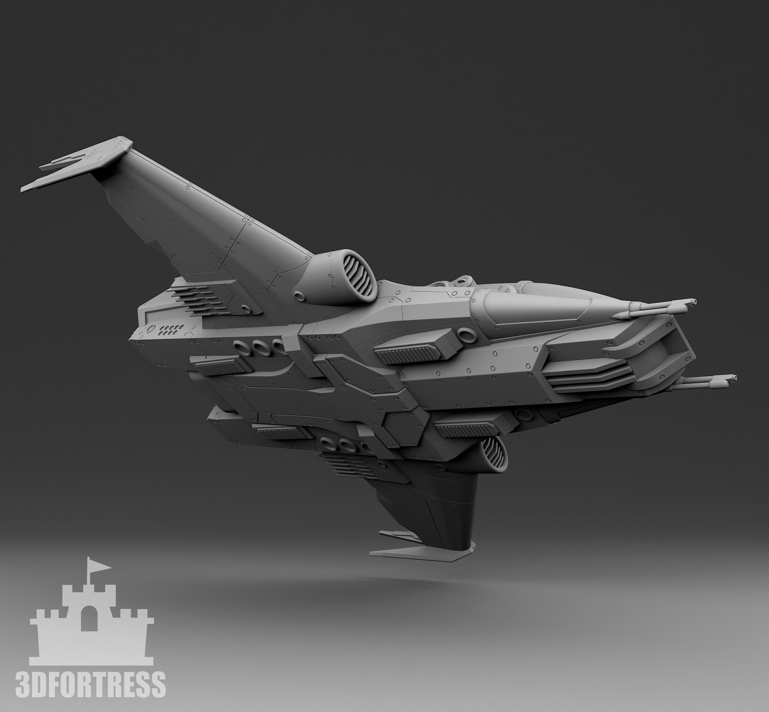 Space fighter 3D print model_3