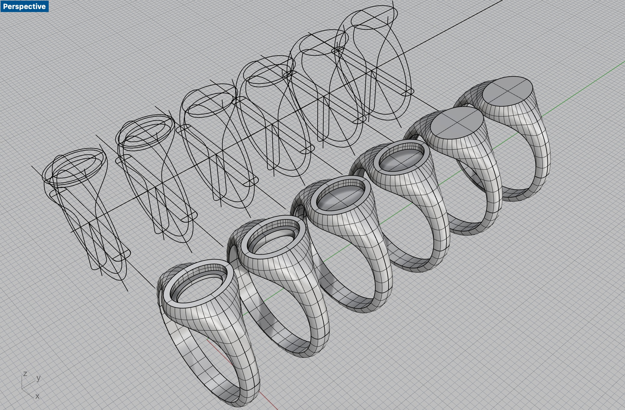 Oval 12x8 mm Signet Rings 174 items 3D print model 3D print model_9