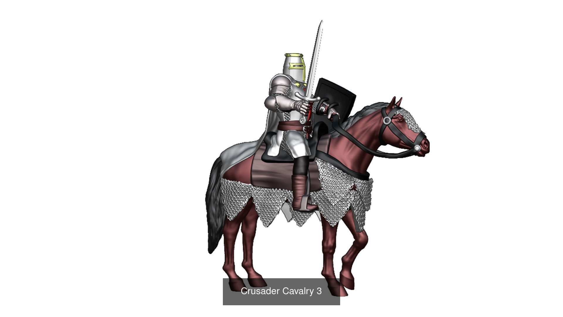 Crusader Cavalry 6 models first set 3D Model Collection_9