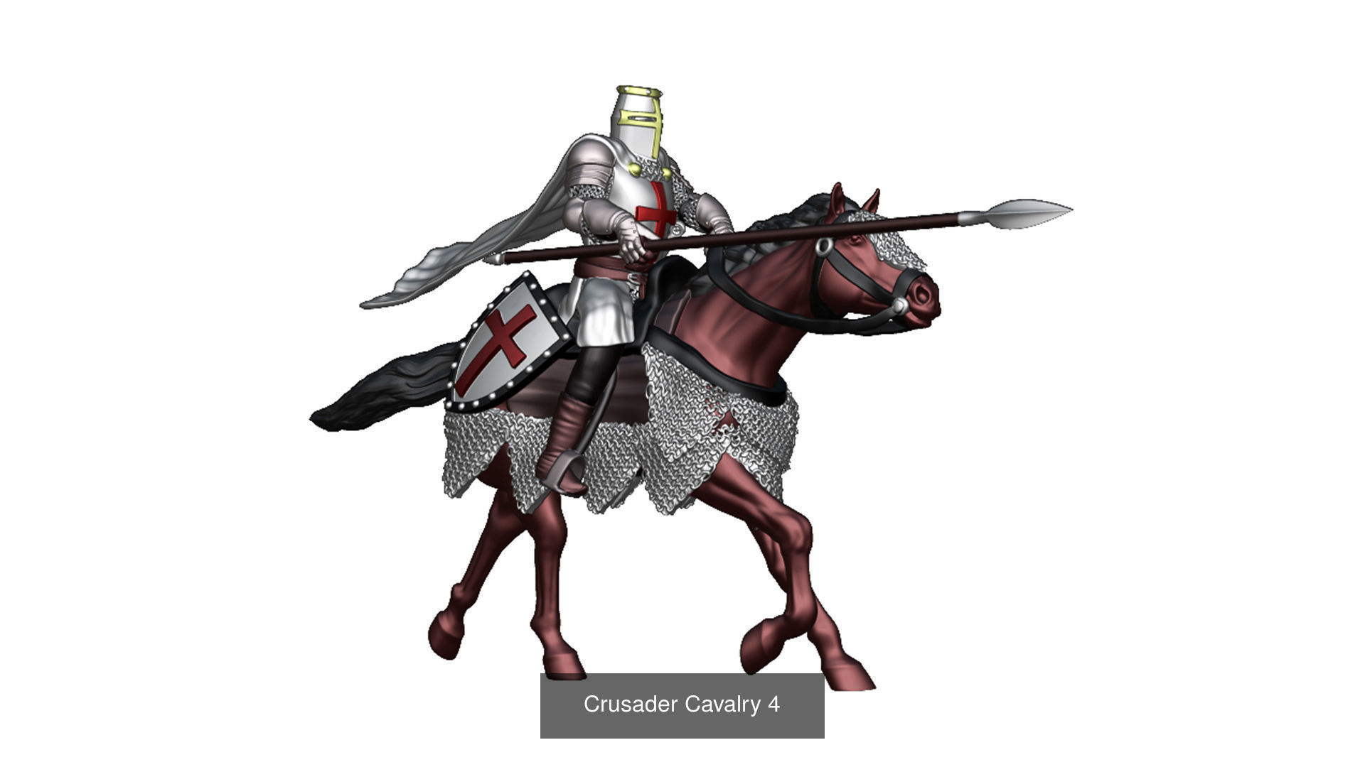 Crusader Cavalry 6 models first set 3D Model Collection_10