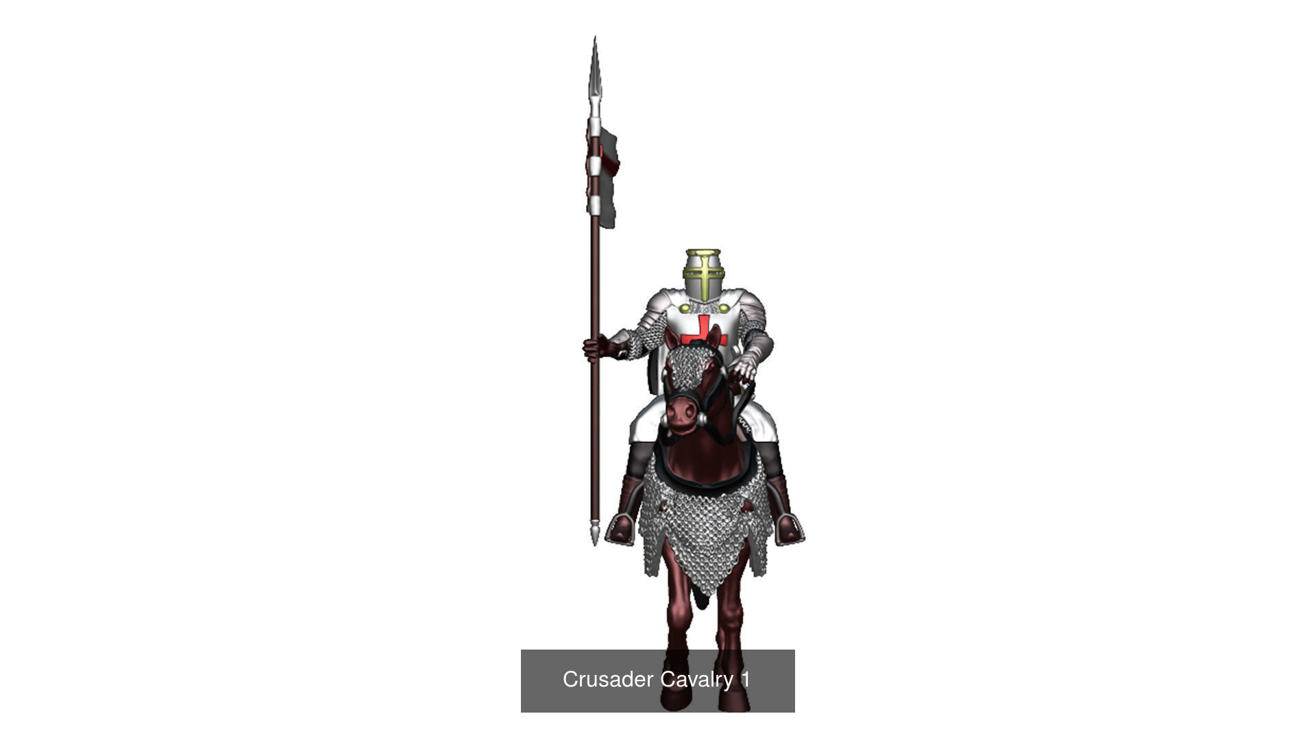 Crusader Cavalry 6 models first set 3D Model Collection_7