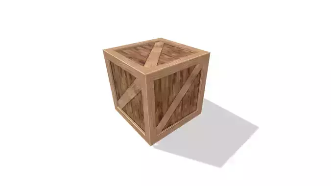 Low-Poly Wooden Crate - Game-Ready 3D Model
