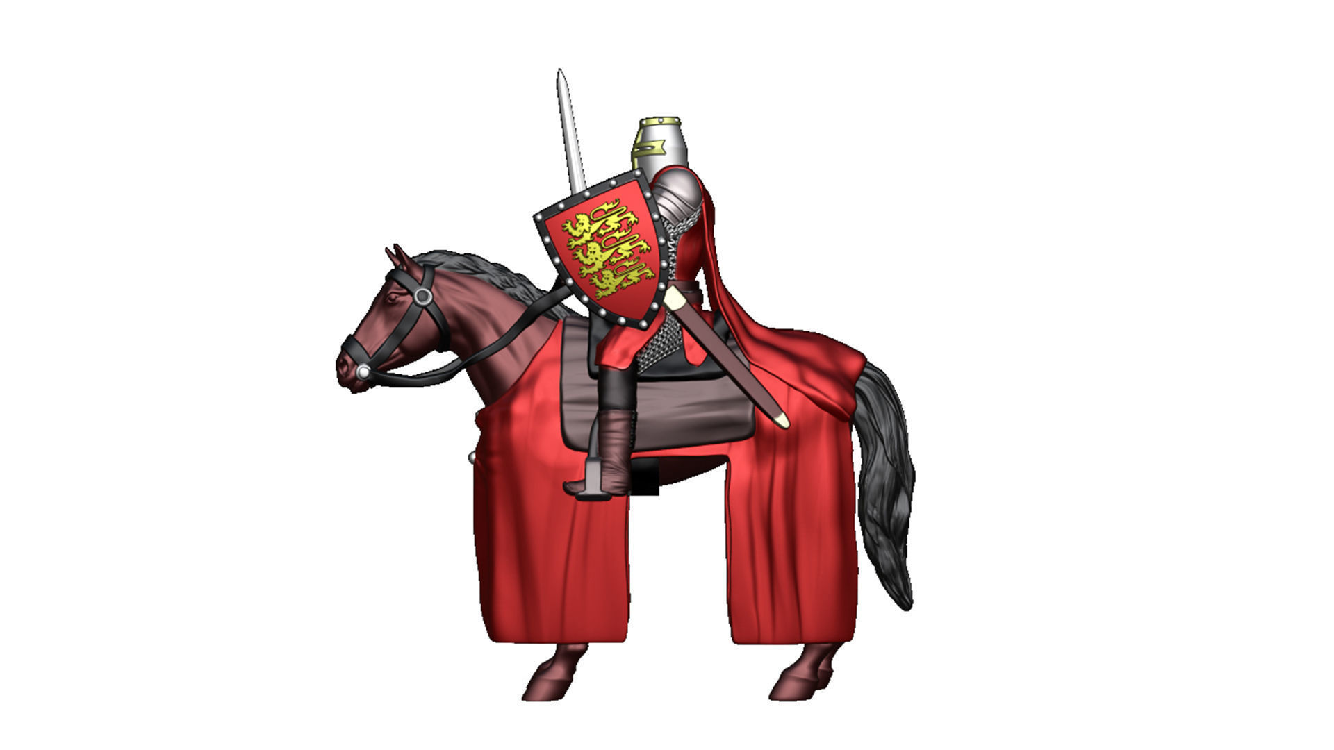 English Crusader Cavalry 3 3D print model_4