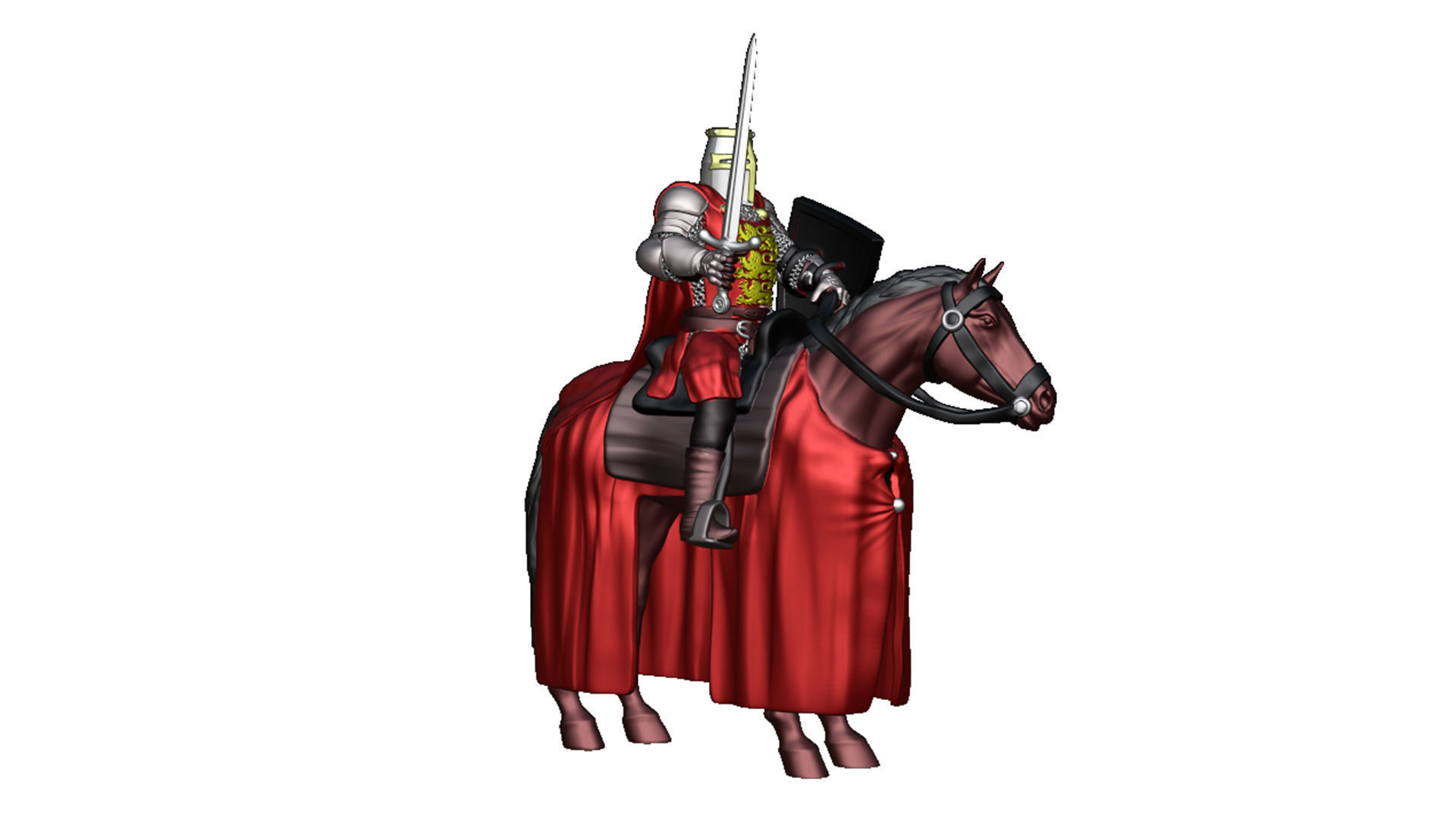 English Crusader Cavalry 3 3D print model_5