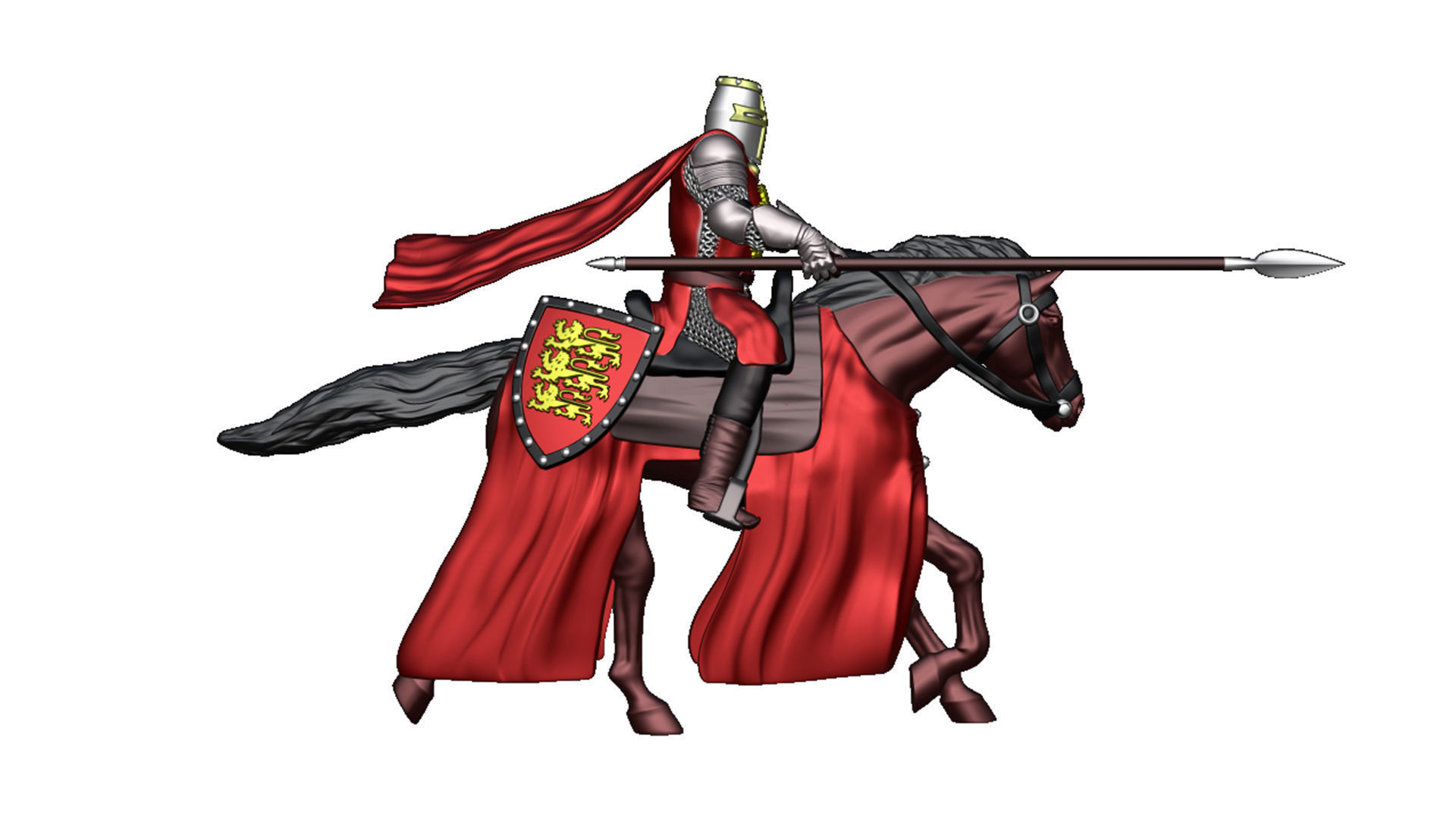 English Crusader Cavalry 4 3D print model_3