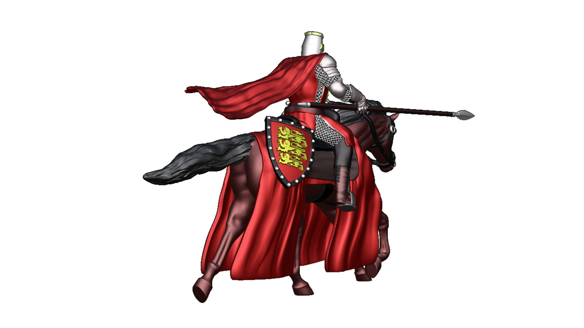 English Crusader Cavalry 4 3D print model_6