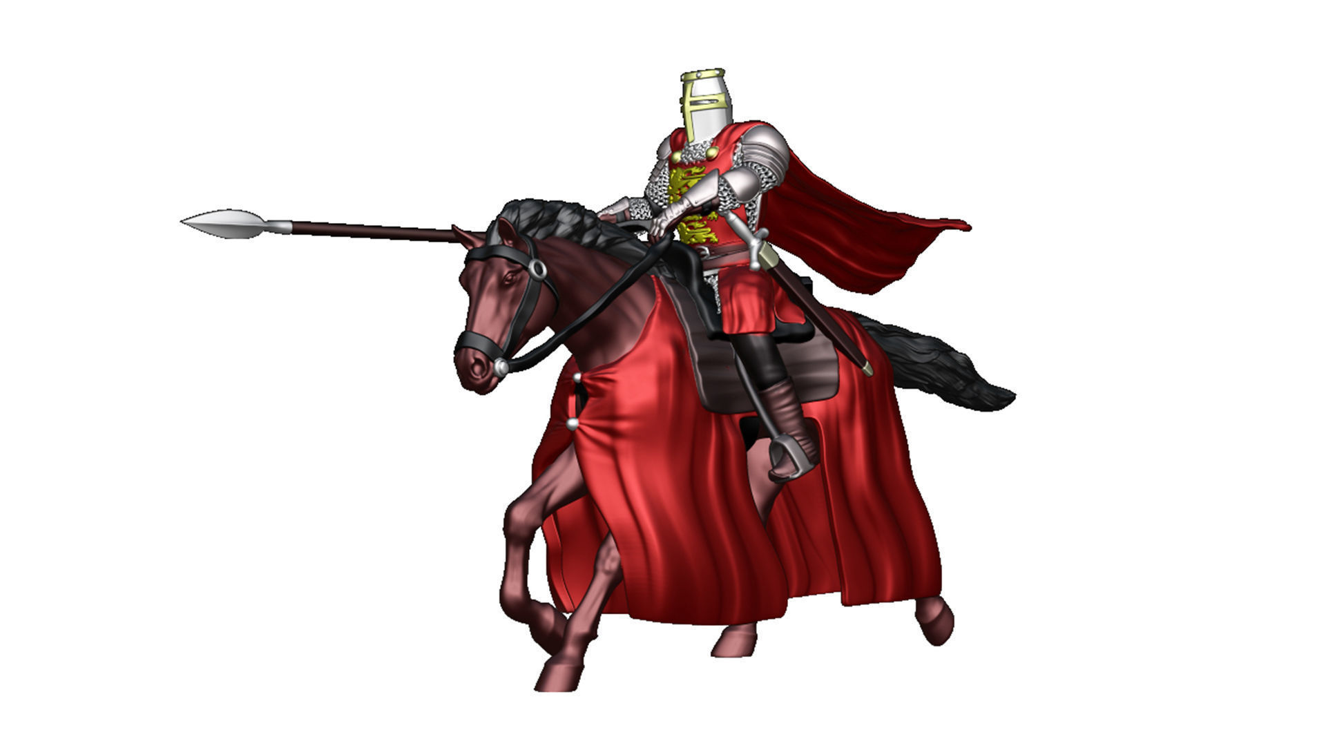 English Crusader Cavalry 4 3D print model_5