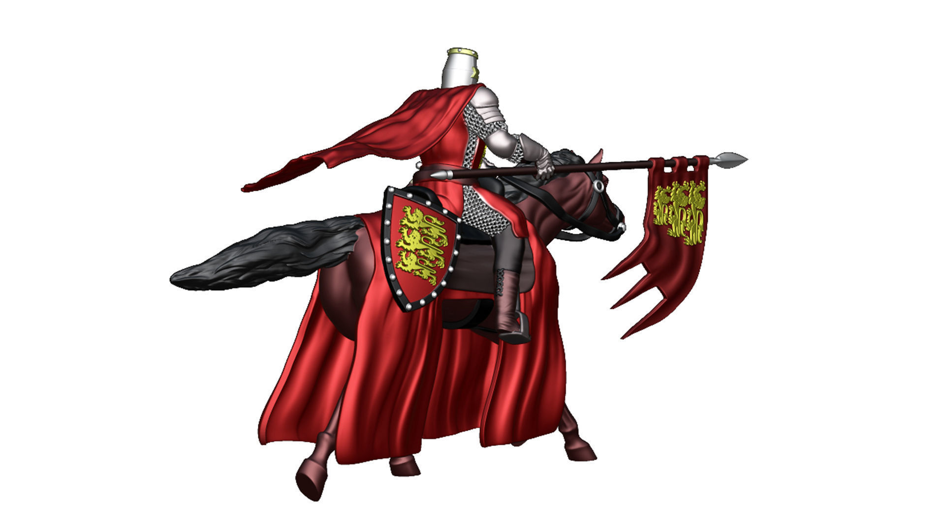 English Crusader Cavalry 5 3D print model_6