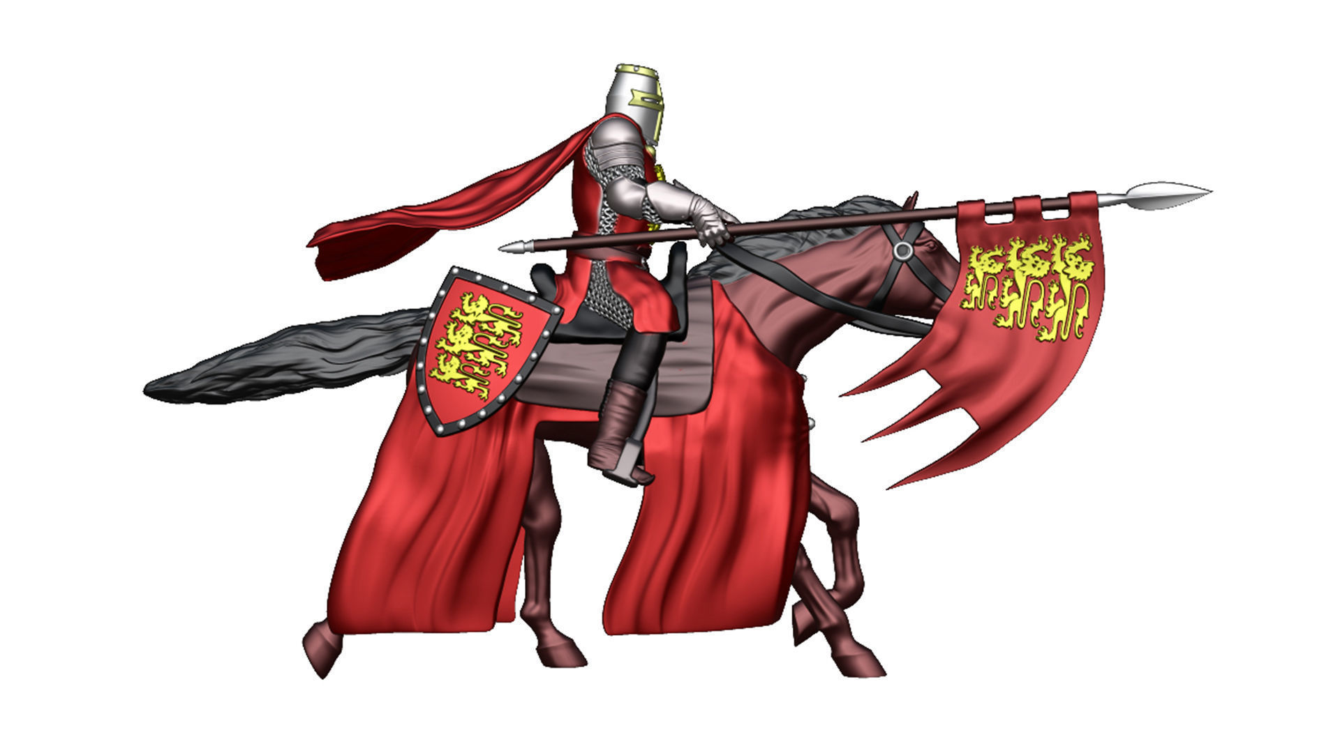 English Crusader Cavalry 5 3D print model_3