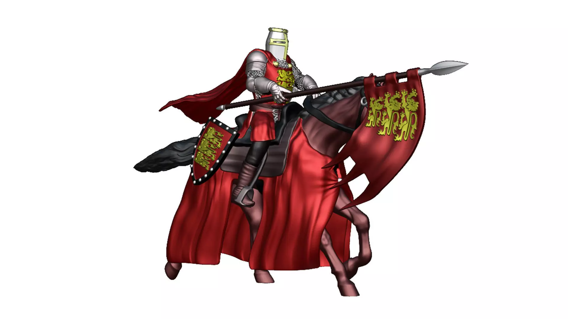 English Crusader Cavalry 5 3D print model_0