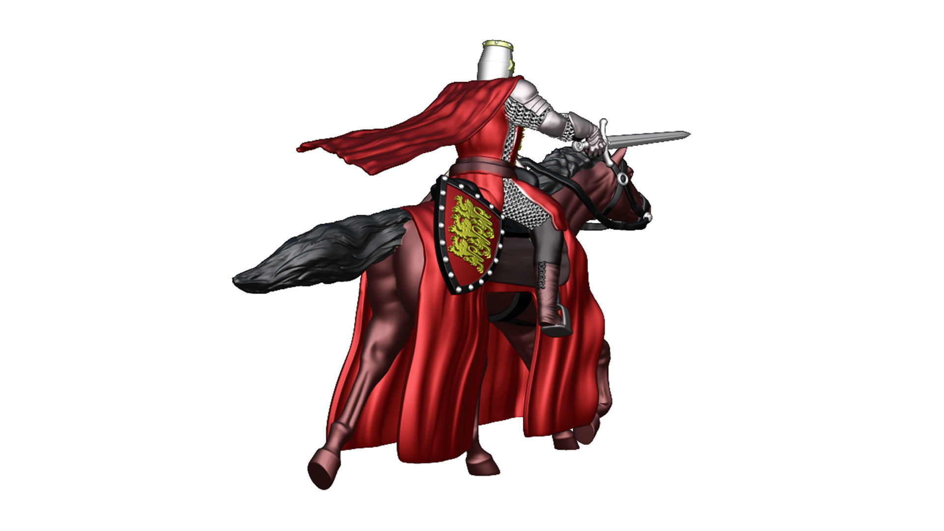 English Crusader Cavalry 6 3D print model_6