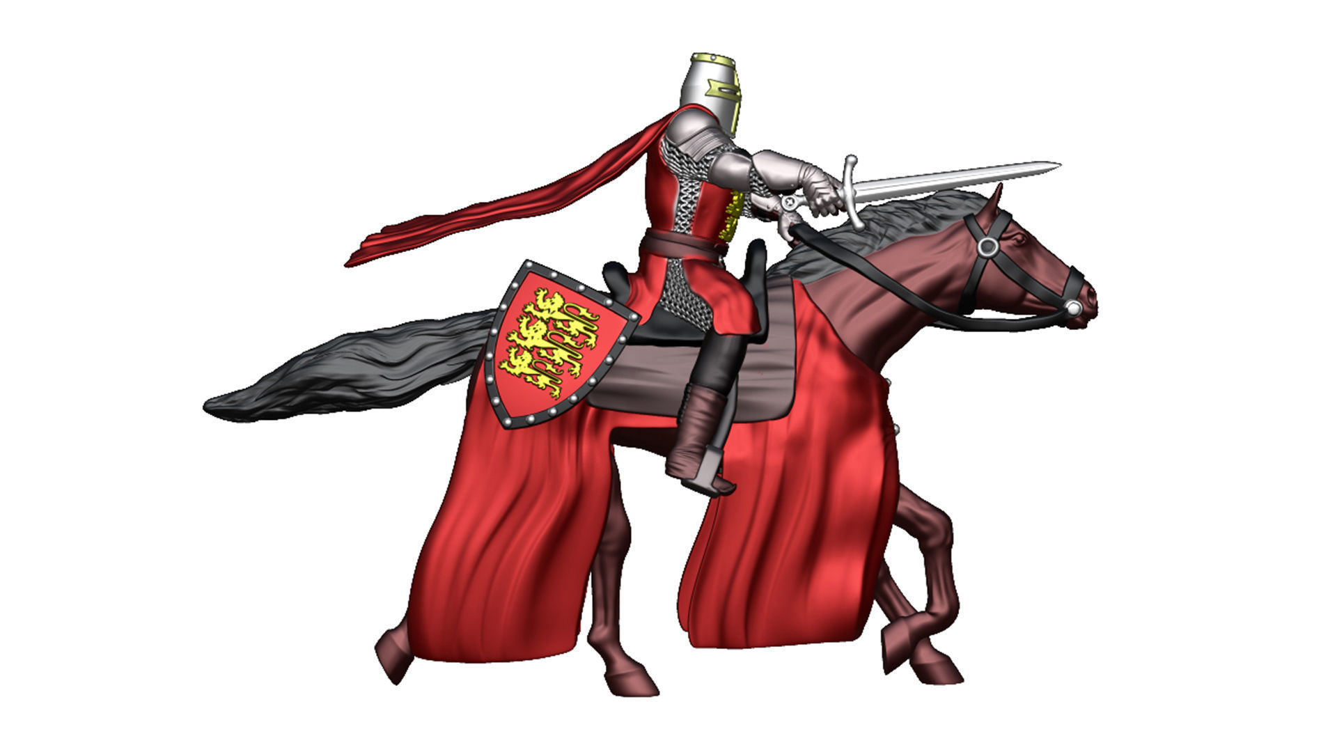 English Crusader Cavalry 6 3D print model_3