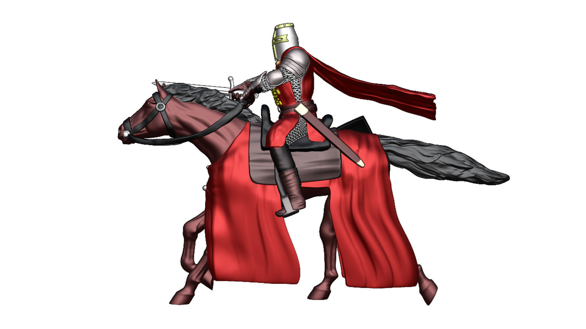 English Crusader Cavalry 6 3D print model_4