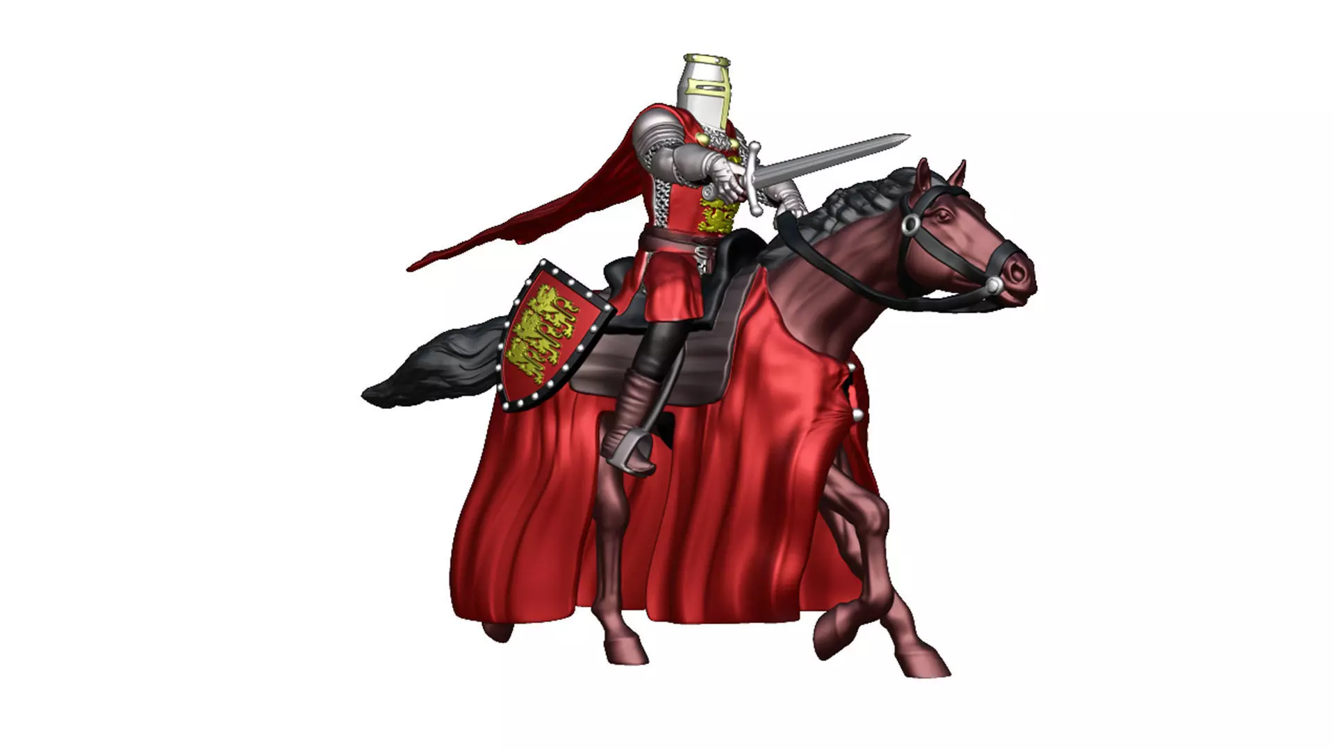 English Crusader Cavalry 6 3D print model_0