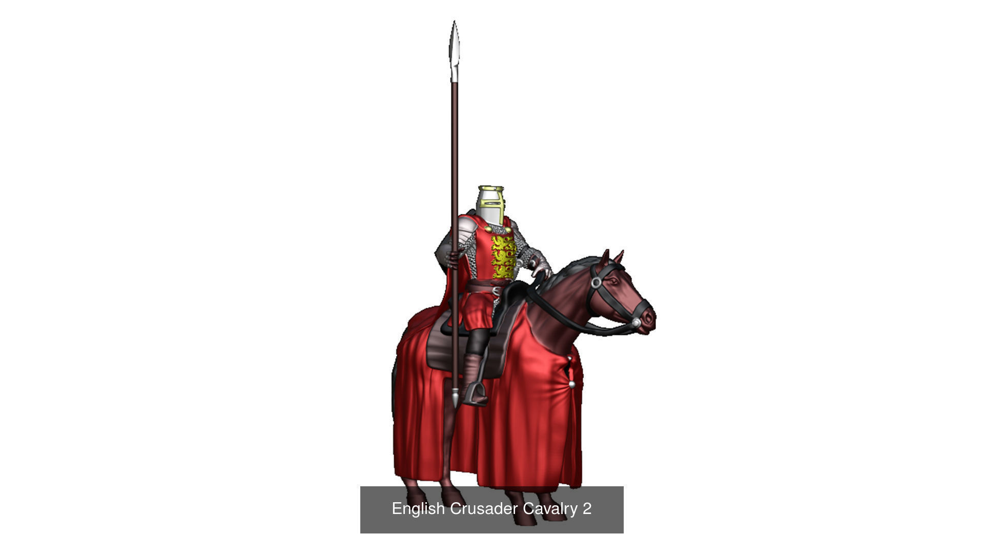 English Crusader Cavalry 6 models second set 3D Model Collection_8