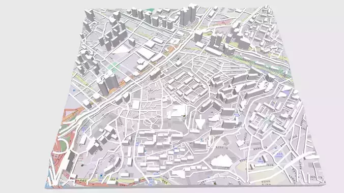 Cityscape Seoul South Korea 3D model