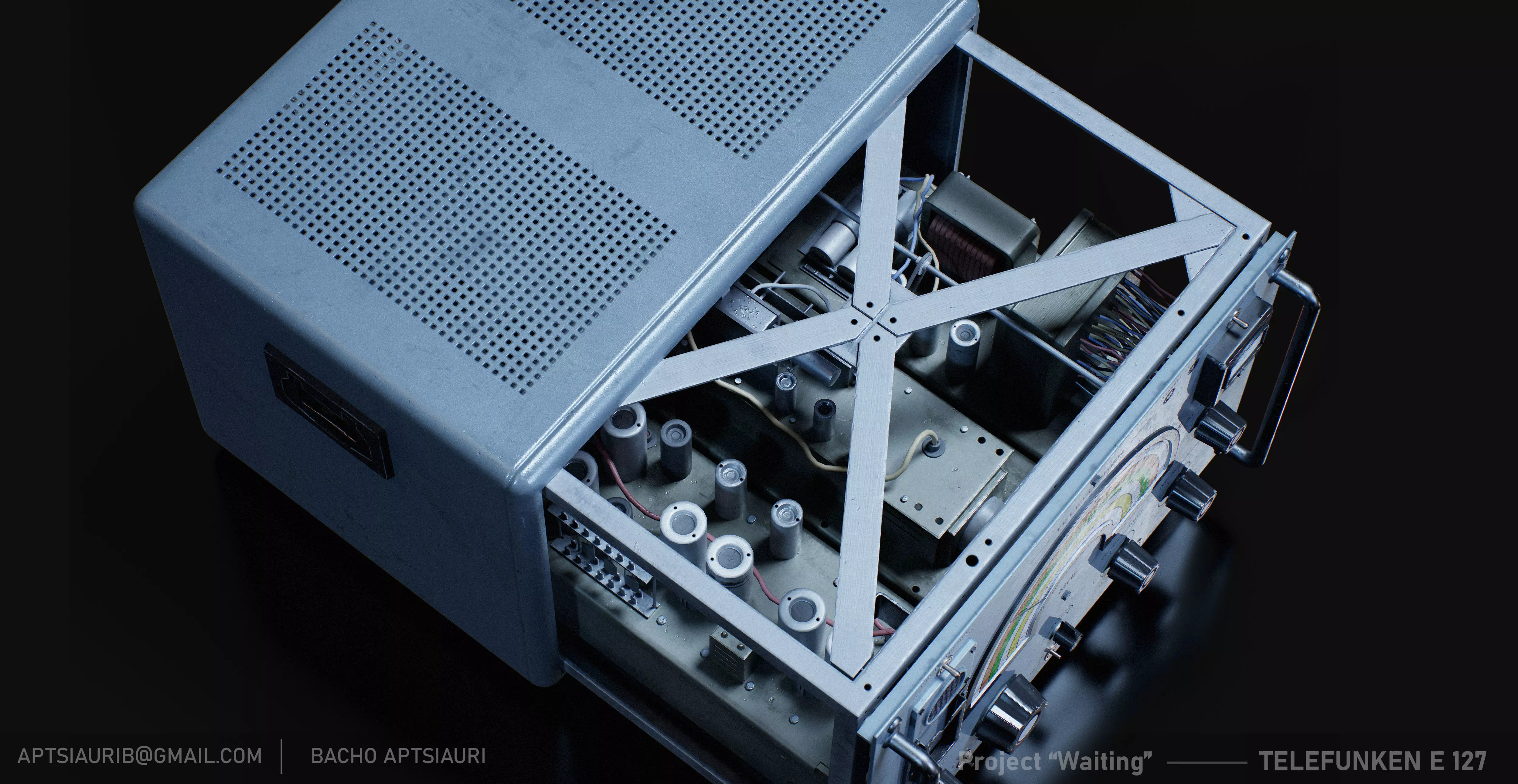 Telefunken E127 Vintage Radio Lowpoly model used electronics Low-poly 3D model_0