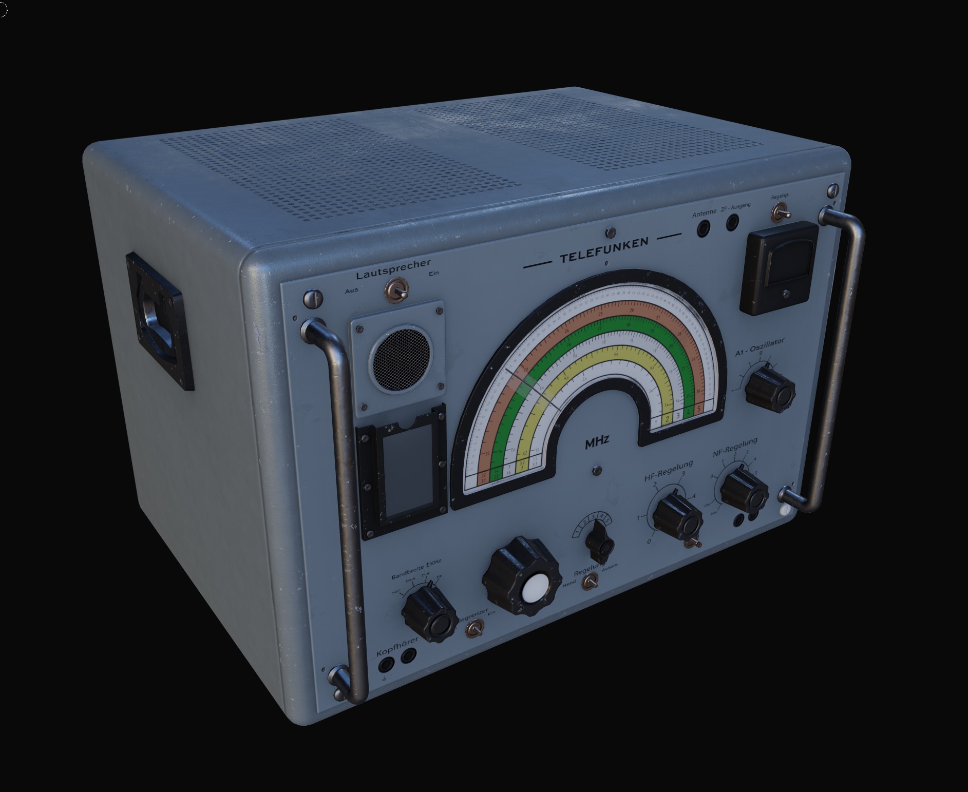 Telefunken E127 Vintage Radio Lowpoly model used electronics Low-poly 3D model_8