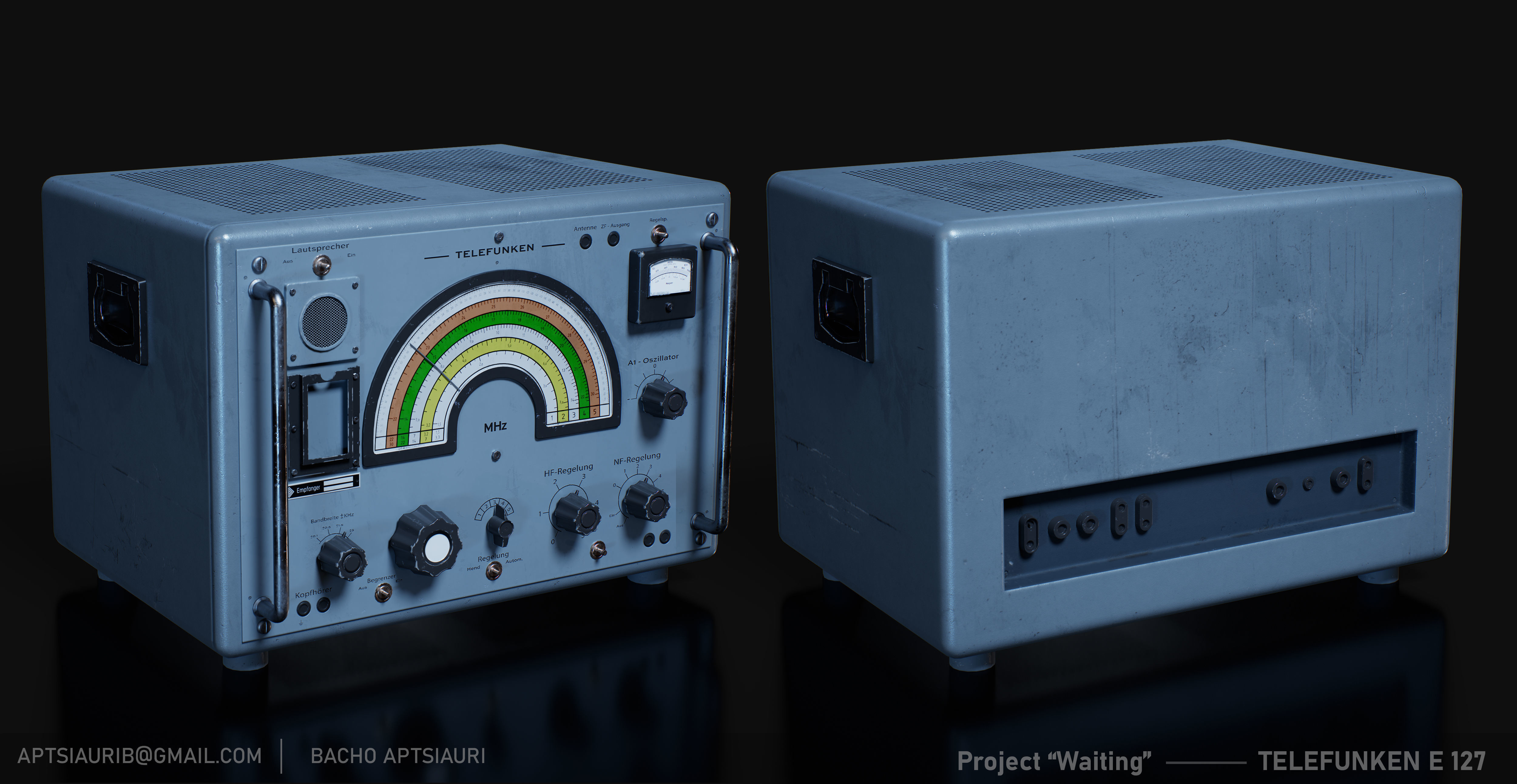 Telefunken E127 Vintage Radio Lowpoly model used electronics Low-poly 3D model_2