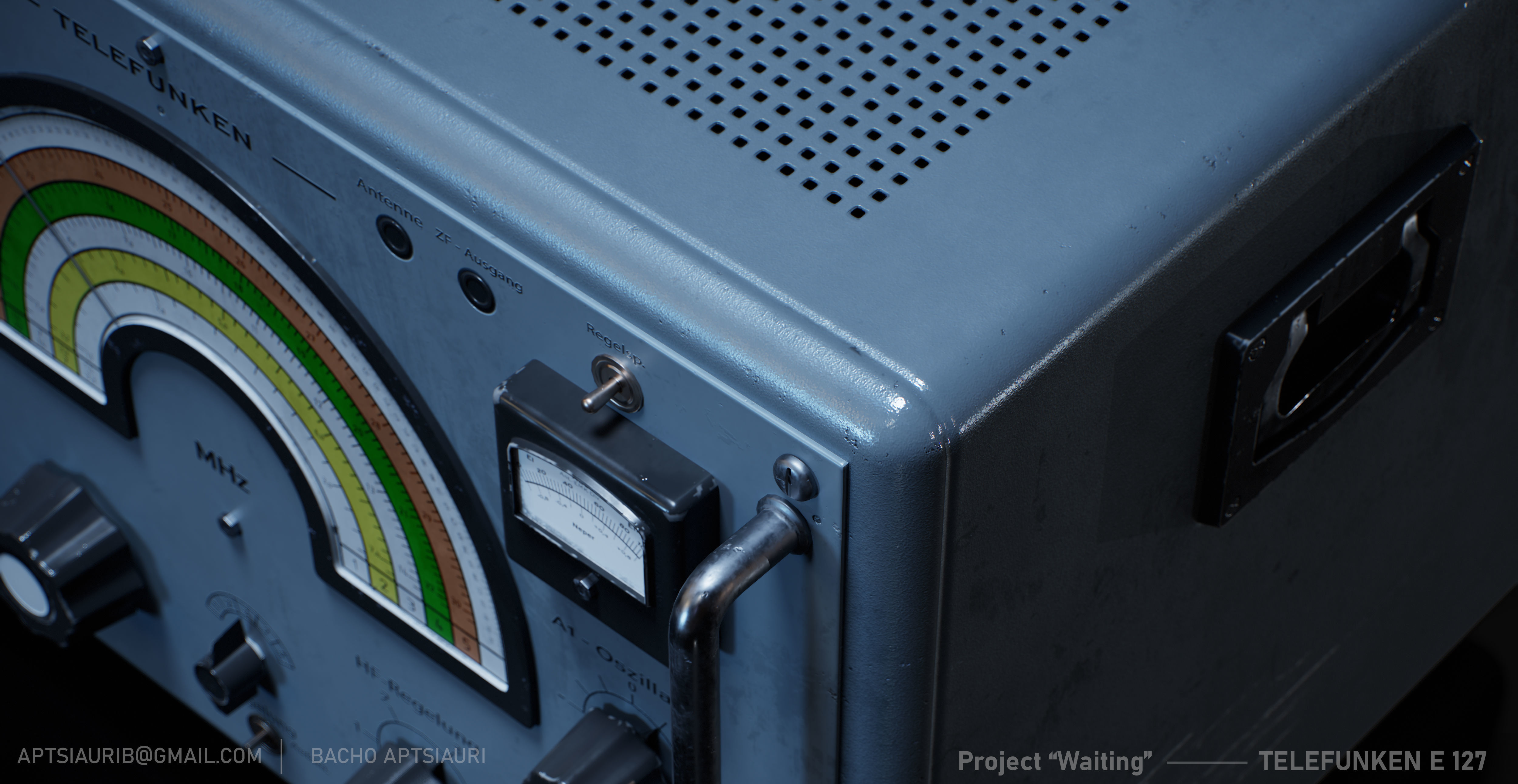 Telefunken E127 Vintage Radio Lowpoly model used electronics Low-poly 3D model_4